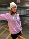 Unisex Odd Look Pink Sponge Fleece Hoodie